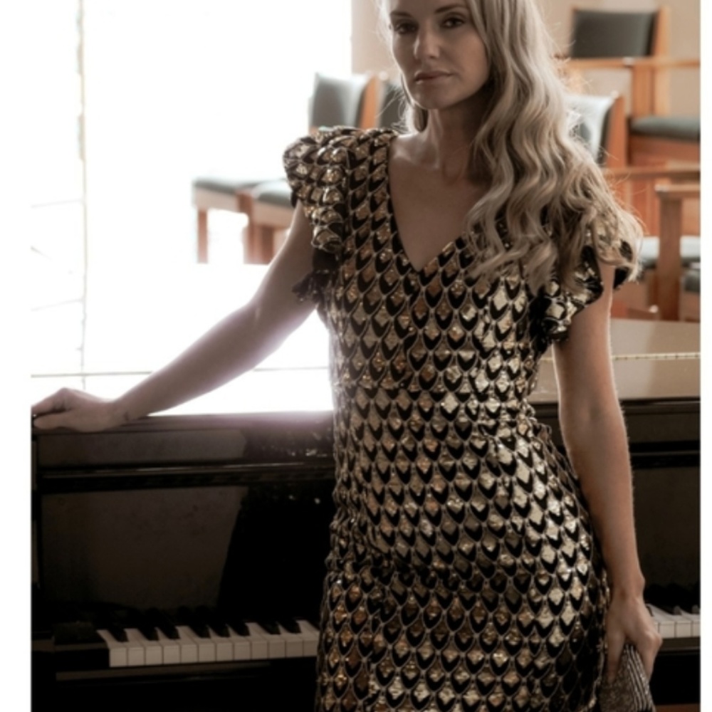 Gold Sequin Party Dress